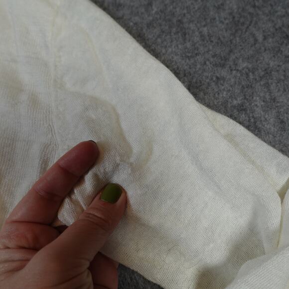 Eileen Fisher Cardigan Womens Large Linen Blend Open Knit Waterfall Beachy White - Picture 6 of 10